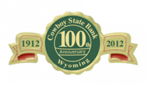 Cowboy State Bank - 100th Anniversary logo